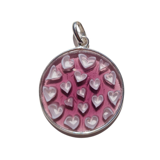 murano glass hearts necklace