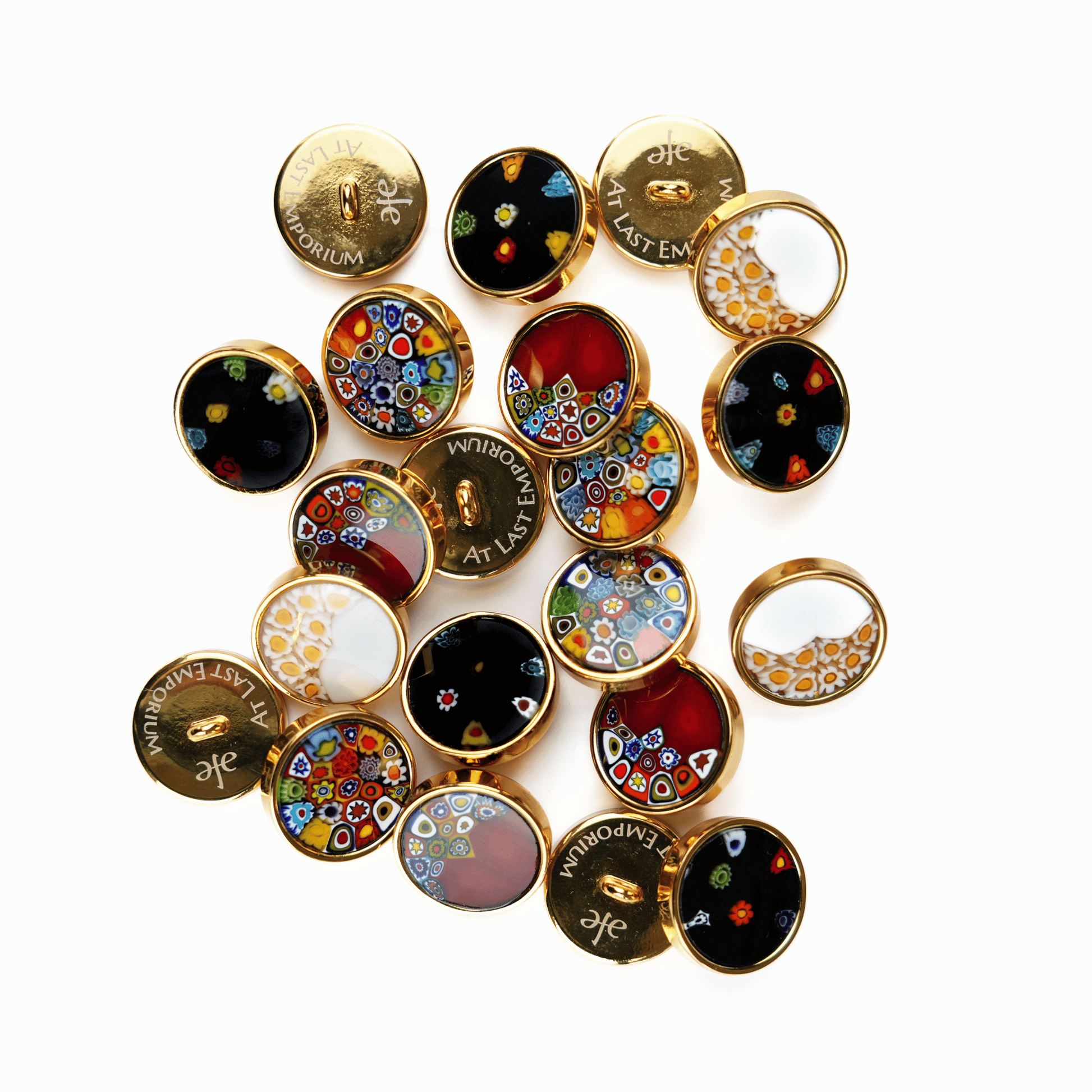 millefiori murrine glass murano glass buttons