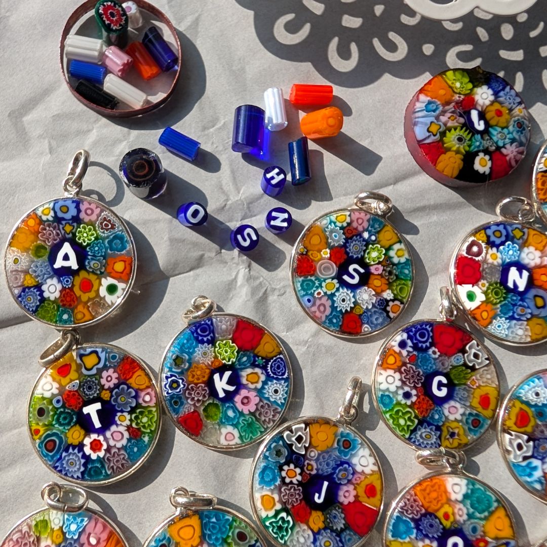 MILLEFIORI COLORFUL MURANO GLASS PENDANTS 