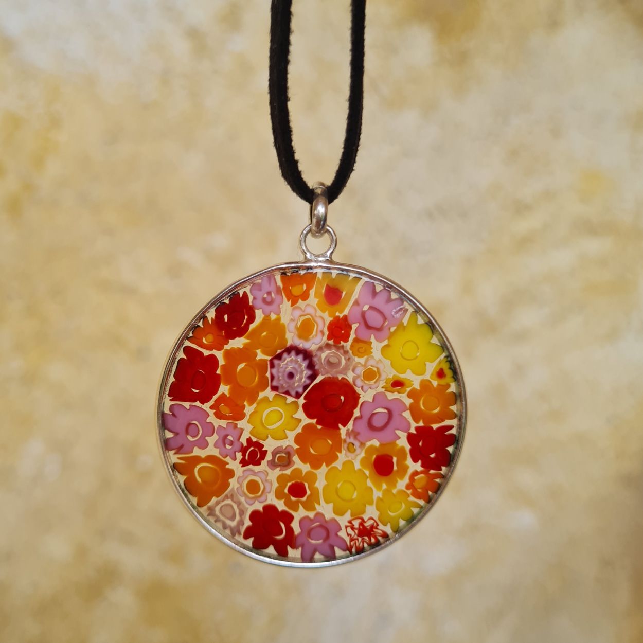 murano glass millefiori necklace