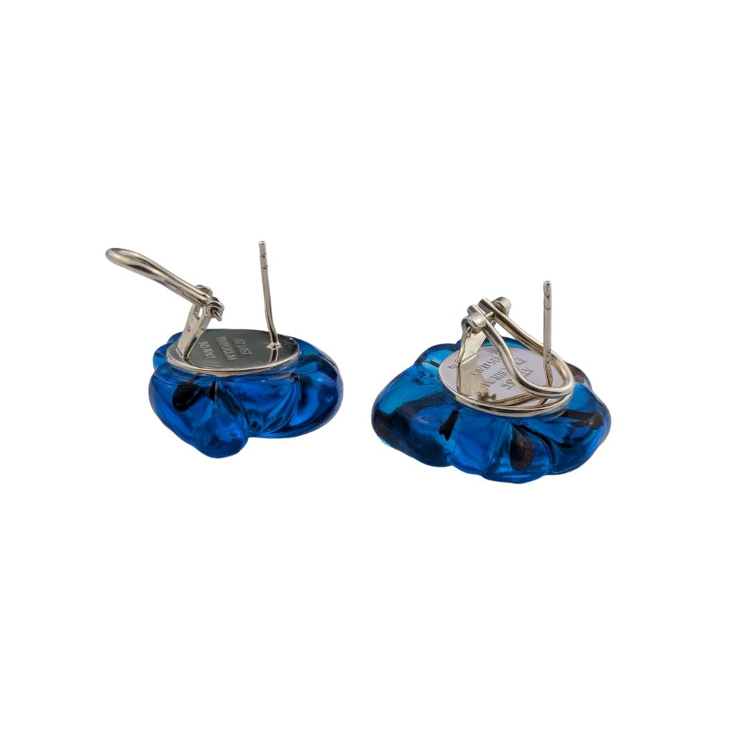 blu murano glass earrings