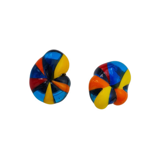 colorful murano glass stud earrings