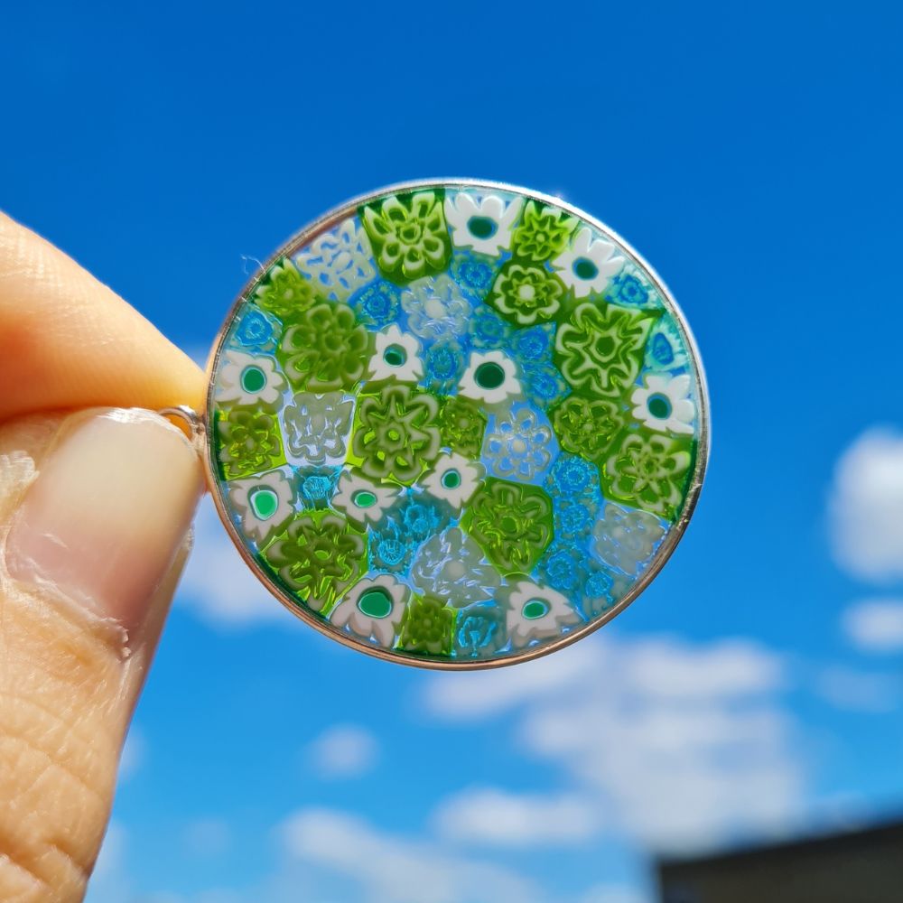 green millefiori pendant 