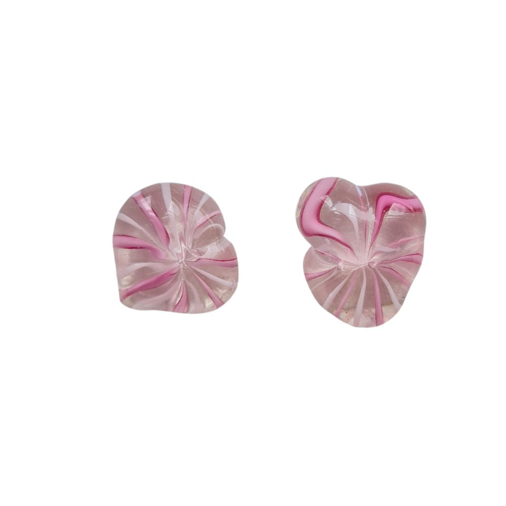 pink unique murano glass earrings