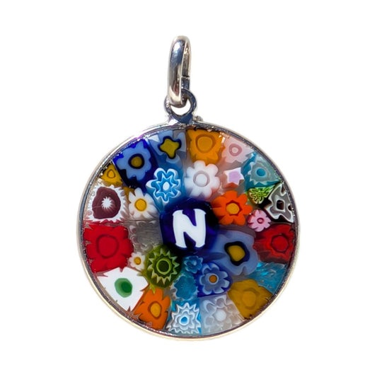 N / Alphabet / INITIAL / MURANO GLASS MILLEFIORI PENDANT