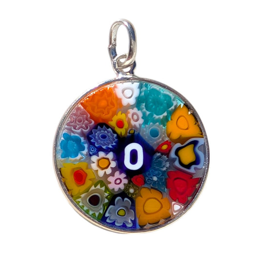 O / Alphabet / INITIAL / MURANO GLASS MILLEFIORI PENDANT